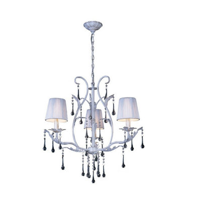 Luminosa Lighting Luminosa Flur Pendant Round 3 Light E14 White French Gold from B&Q