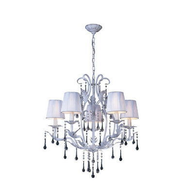 Luminosa Lighting Luminosa Flur Pendant Round 5 Light E14 White French Gold from B&Q