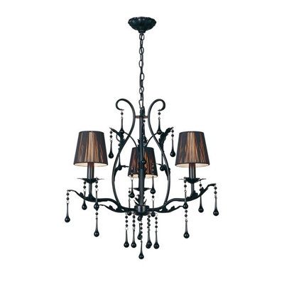 Luminosa Lighting Luminosa Flur Pendant Round 3 Light E14 Black from B&Q