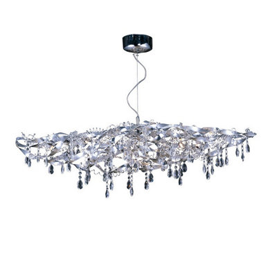 Luminosa Lighting Luminosa Fusion Pendant Linear 10 Light G4 Polished Chrome/crystalNot Led/cfl Compatible from B&Q