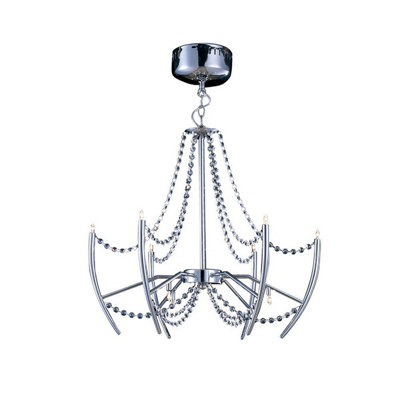 Luminosa Lighting Luminosa Zest Pendant Round 9 Light G4 Polished Chrome/crystalNot Led/cfl Compatible from B&Q