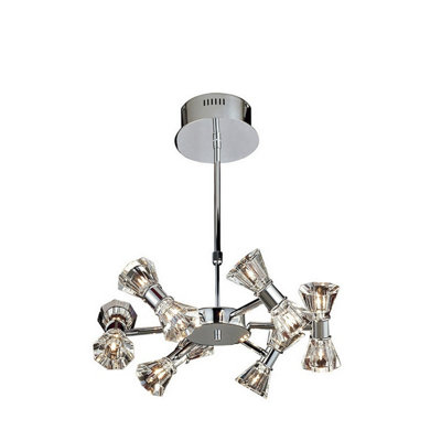 Luminosa Lighting Luminosa Elisa Pendant Round 12 Light G4 Polished ChromeNot Led/cfl Compatible from B&Q