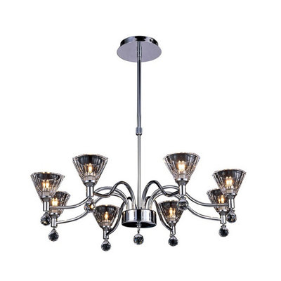 Luminosa Lighting Luminosa Neptune Pendant Round 8 Light G9 Polished Chrome from B&Q