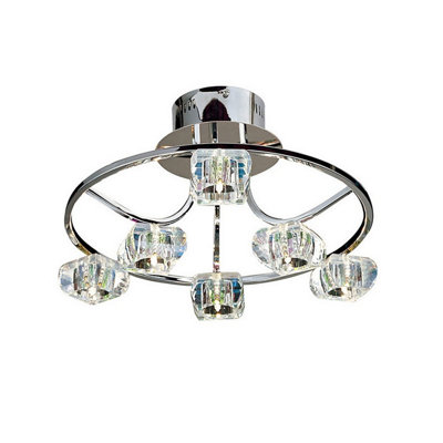 Luminosa Lighting Luminosa Polana Semi Flush Round 6 Light G4 Polished ChromeNot Led/cfl Compatible from B&Q