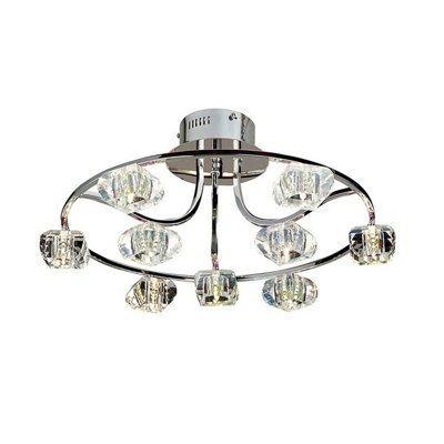 Luminosa Lighting Luminosa Polana Semi Flush Round 9 Light G4 Polished ChromeNot Led/cfl Compatible from B&Q