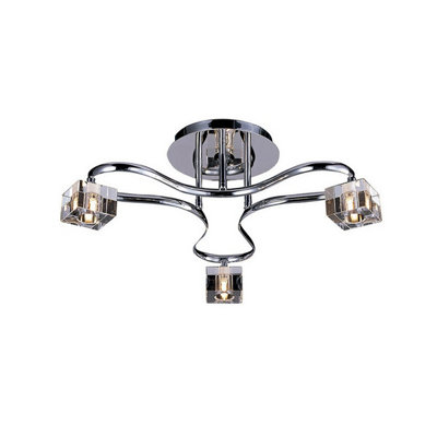 Luminosa Lighting Luminosa Sisco Semi Flush Round 3 Light G9 Polished Chrome from B&Q