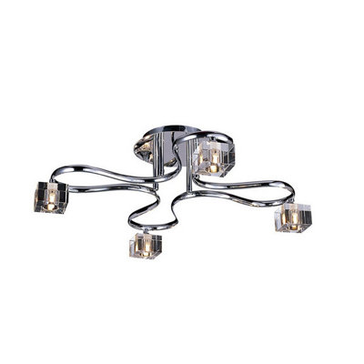 Luminosa Lighting Luminosa Sisco Semi Flush Round 4 Light G9 Polished Chrome from B&Q