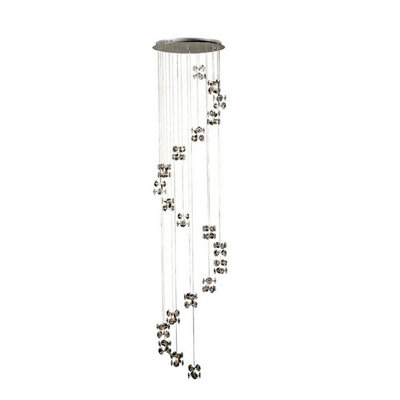 Luminosa Lighting Luminosa Nico Pendant 20 Light G4 Polished Chrome/crystal from B&Q