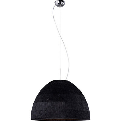 Luminosa Lighting Luminosa Domo Pendant 3 Light E27 Polished Chrome/black Fabric Shade from B&Q