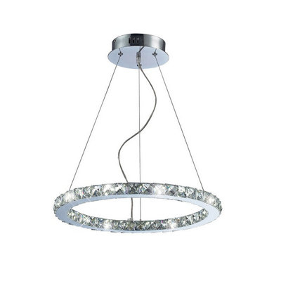 Luminosa Lighting Luminosa Galaxy Pendant Round Small 27W Led 6000K Polished Chrome/crystal from B&Q