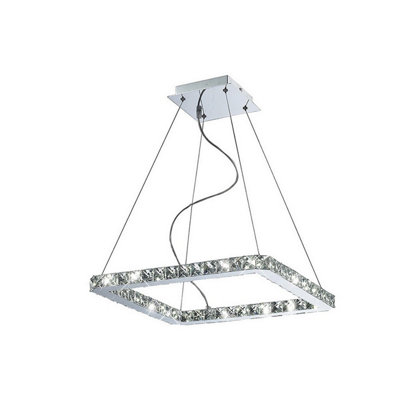 Luminosa Lighting Luminosa Galaxy Pendant Square Small 24W Led 6000K Polished Chrome/crystal from B&Q