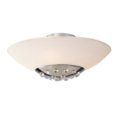 Luminosa Lighting Luminosa Amada Flush Ceiling 6 Light G9Polished Chrome/opal White Glass from B&Q