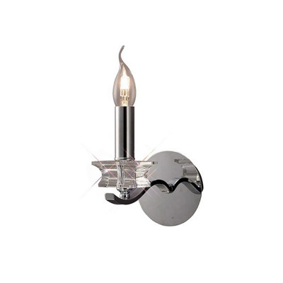 Luminosa Lighting Luminosa Nydia Wall Lamp E14 Polished Chrome/crystal from B&Q