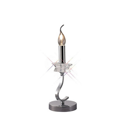 Luminosa Lighting Luminosa Nydia Table Lamp Without Shade E14 Polished Chrome/crystal from B&Q
