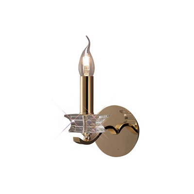 Luminosa Lighting Luminosa Nydia Wall Lamp E14 French Gold/crystal from B&Q