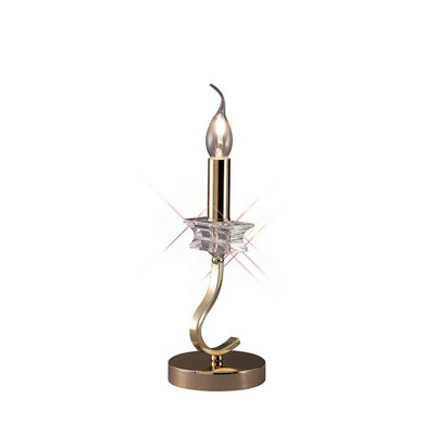 Luminosa Lighting Luminosa Nydia Table Lamp E14 French Gold/crystal from B&Q