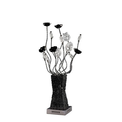 Luminosa Lighting Luminosa (Dh) Jasmine Table Lamp 4 Light G4 Aluminium/black/crystalNot Led/cfl Compatible from B&Q