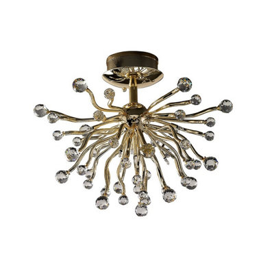 Luminosa Lighting Luminosa Tizio Ceiling 10 Light G4 French Gold/crystalNot Led/cfl Compatible from B&Q