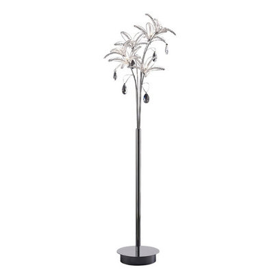Luminosa Lighting Luminosa Kenzo Floor Lamp 6 Light G4 Polished Chrome/crystalNot Led/cfl Compatible from B&Q