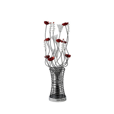 Luminosa Lighting Luminosa (Dh) Rouge Table Lamp 5 Light G4 Black/red/chrome/crystalNot Led/cfl Compatible from B&Q