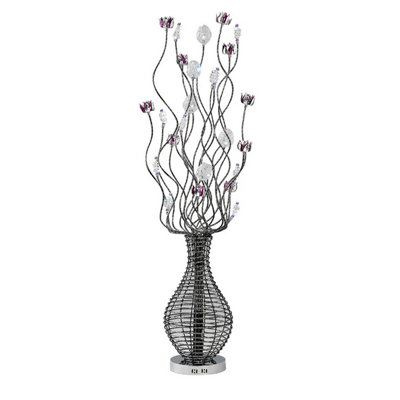 Luminosa Lighting Luminosa (Dh) Viola Floor Lamp 7 Light G4 Black/purple/chrome/crystalNot Led/cfl Compatible from B&Q