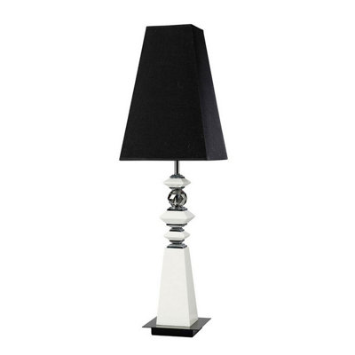 Luminosa Lighting Luminosa (Dh) Galata Table Lamp E27 Black Shade White/crystal from B&Q
