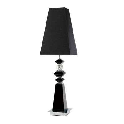 Luminosa Lighting Luminosa (Dh) Galata Table Lamp E27 Black Shade Black/crystal from B&Q