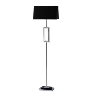Luminosa Lighting Luminosa (Dh) Linea Floor Lamp E27 Black Shade Polished Chrome/black/crystal from B&Q
