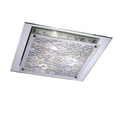 Luminosa Lighting Luminosa Roveta Flush Ceiling/wall Lamp 3 Light E27 Polished Chrome from B&Q