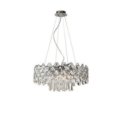 Luminosa Lighting Luminosa Kenzie Pendant 16 Light G4 Polished Chrome/crystalNot Led/cfl Compatible from B&Q