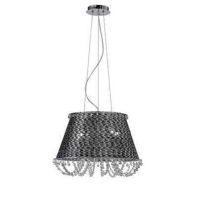Luminosa Lighting Luminosa Lanzo Pendant 4 Light E14 Black Chrome/crystal from B&Q
