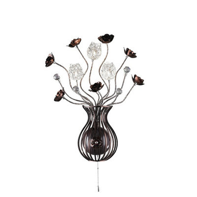 Luminosa Lighting Luminosa (Dh) Bonita Wall Lamp 3 Light G4 Brown/crystalNot Led/cfl Compatible from B&Q