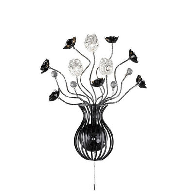 Luminosa Lighting Luminosa (Dh) Bonita Wall Lamp 3 Light G4 Aluminium/black/crystalNot Led/cfl Compatible from B&Q