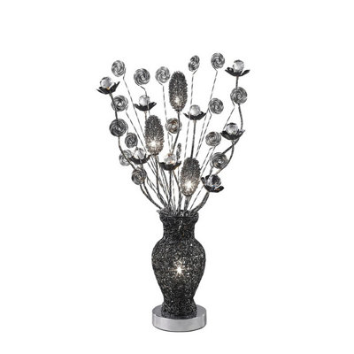 Luminosa Lighting Luminosa (Dh) Nevada Table Lamp 4 Light G4 Black/crystalNot Led/cfl Compatible from B&Q