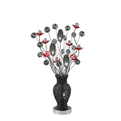 Luminosa Lighting Luminosa (Dh) Nevada Table Lamp 4 Light G4 Black/red/crystalNot Led/cfl Compatible from B&Q