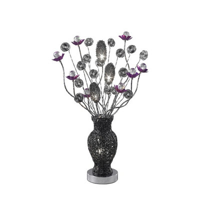 Luminosa Lighting Luminosa (Dh) Nevada Table Lamp 4 Light G4 Black/purple/crystalNot Led/cfl Compatible from B&Q