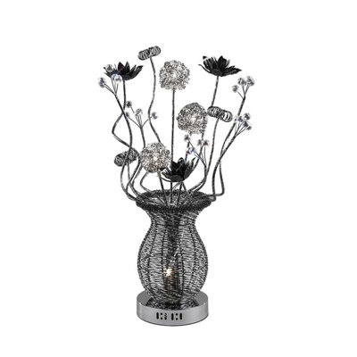 Luminosa Lighting Luminosa (Dh) Calista Table Lamp 4 Light G4 Black/crystalNot Led/cfl Compatible from B&Q