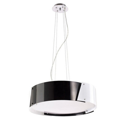 Luminosa Lighting Luminosa  Pendant Small 4 Light E27 Polished Chrome/black & White Acrylic from B&Q
