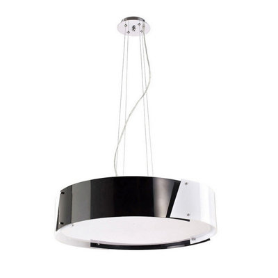 Luminosa Lighting Luminosa  Pendant Medium 4 Light E27 Polished Chrome/black & White Acrylic from B&Q