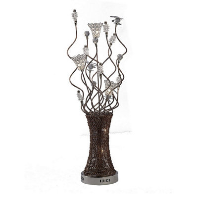 Luminosa Lighting Luminosa (Dh) Kristal Table Lamp 5 Light G4 Polished Chrome/coffee/silver/crystalNot Led/cfl Compatible from B&Q