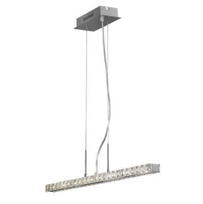 B&Q -  Luminosa Galaxy Ceiling Pendant Linear 12W Led 4000K Polished ChromeCrystal