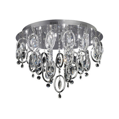 Luminosa Lighting Luminosa Solana Ceiling 18 Light G4 Polished Chrome/crystalNot Led/cfl Compatible from B&Q