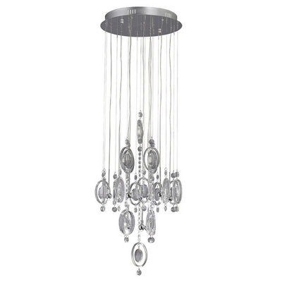 Luminosa Lighting Luminosa Solana Pendant 9 Light G4 Polished Chrome/crystalNot Led/cfl Compatible from B&Q