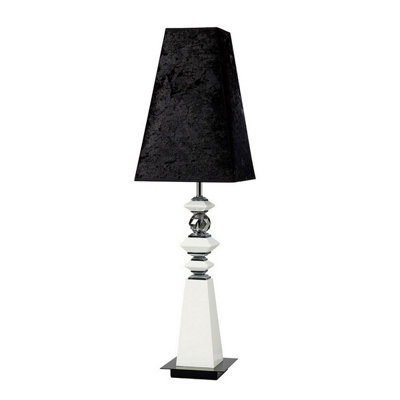 Luminosa Lighting Luminosa (Dh) Galata Table Lamp E27 Black Suede Shade White/crystalNot Led/cfl Compatible from B&Q