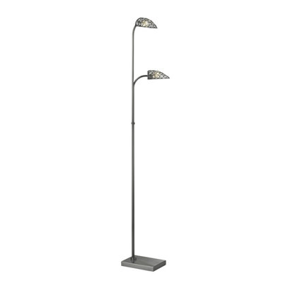Luminosa Lighting Luminosa Ashton Floor Lamp 2 Light G9 Satin Nickel/crystalNot Led/cfl Compatible from B&Q