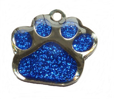LarryRoo 27mm Glitter Paw Dog Pet Id Tag Disc Engraved Free To Leave Engraving Details Please Read Product Description Lower Down This from B&Q