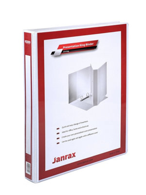 A4 White 1Inch (25mm) Presentation 2D Ring Binder With Fully Customisable Covers from B&Q