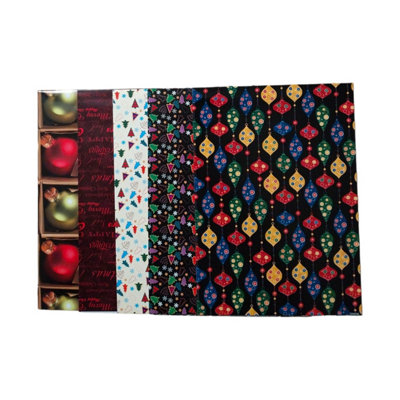 Pack Of 60 Sheets Of Luxury Christmas Gift Wrapping Papers And Tags from B&Q