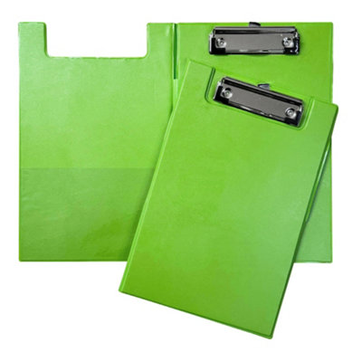 A5 Neon Green Foldover Clipboard With Pen Holder from B&Q