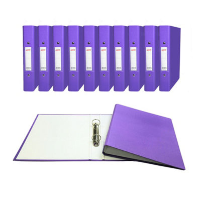  - Pack Of 5 A5 Purple Paper Over Board Ring Binders By Janrax